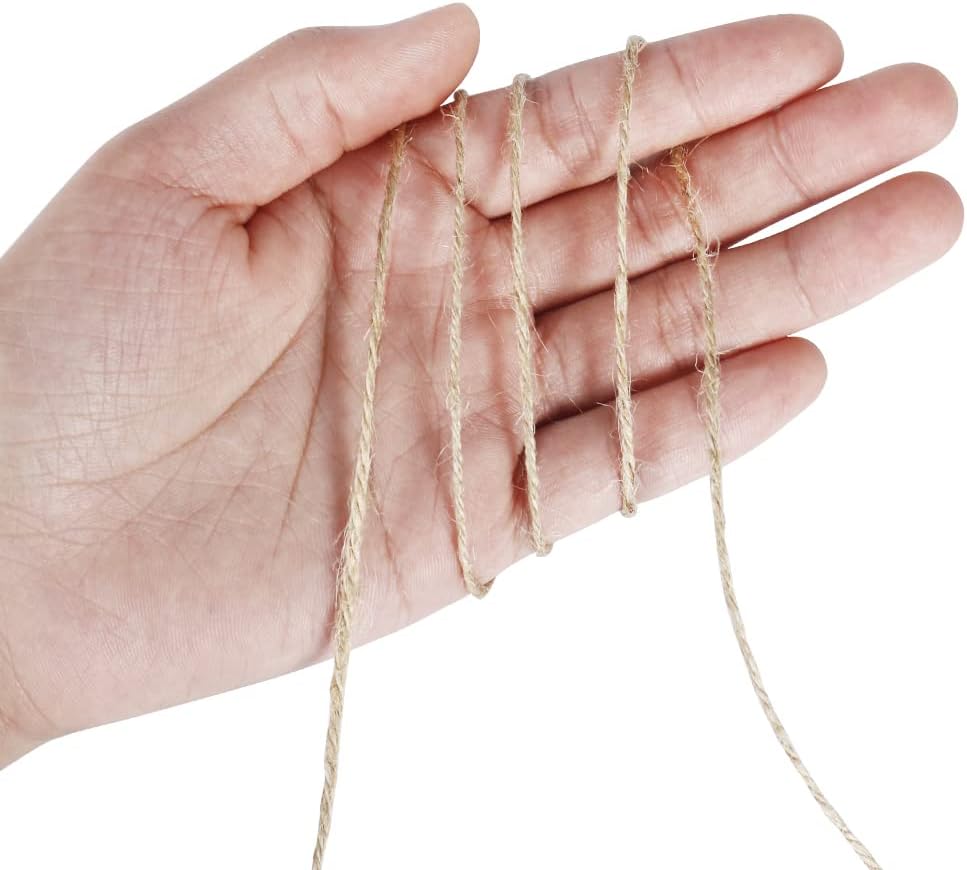 1000 Feet Natural Jute Twine, 2mm Twine String for Arts and Crafts, Gardening, Gift Wrapping, Packaging, Festive Decorations 2PCS x 500 Feet