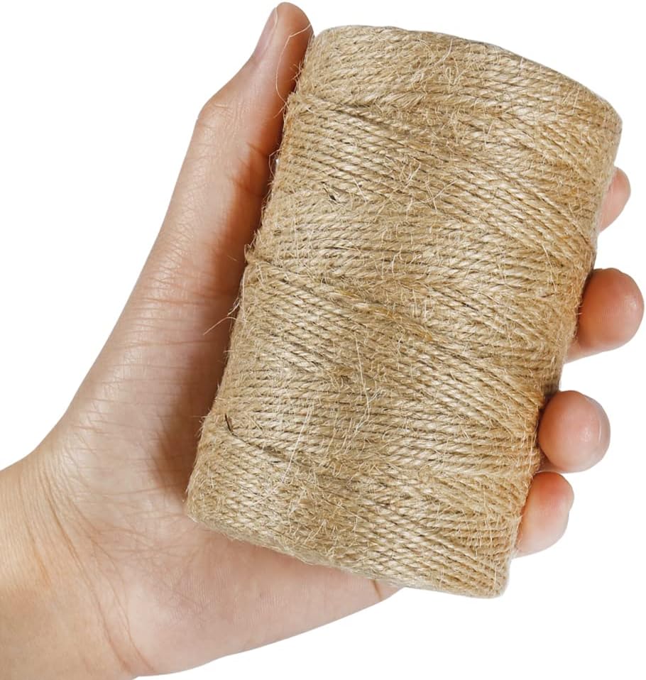 1000 Feet Natural Jute Twine, 2mm Twine String for Arts and Crafts, Gardening, Gift Wrapping, Packaging, Festive Decorations 2PCS x 500 Feet