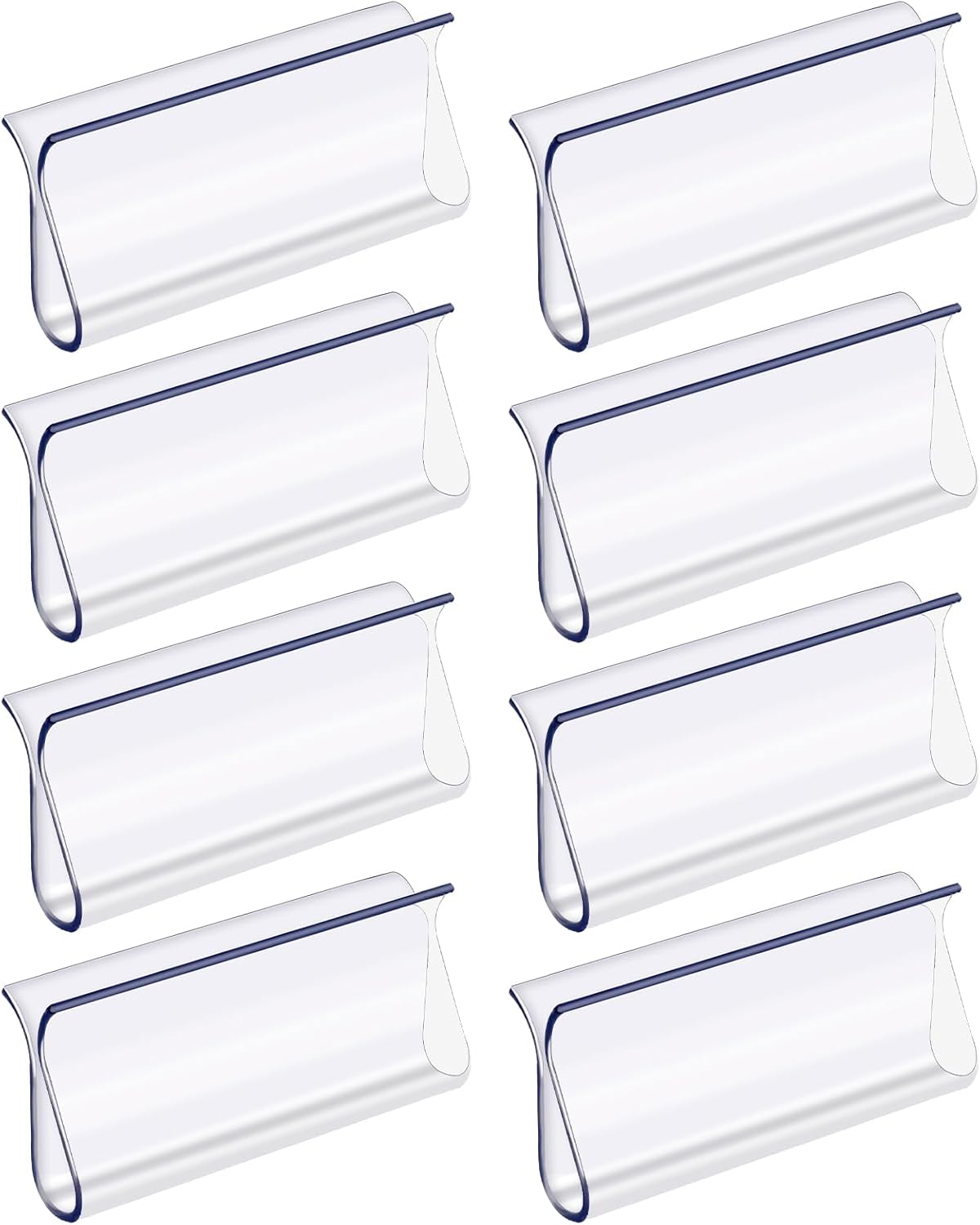 8 Pack Roller Window Shades Pulls, Clear Plastic Window Shades Hem Grips Handles R Type Windows Blinds Shade Pull Down Replacement Accessories for Roller Blinds, Home, Rv, Office, Hotel