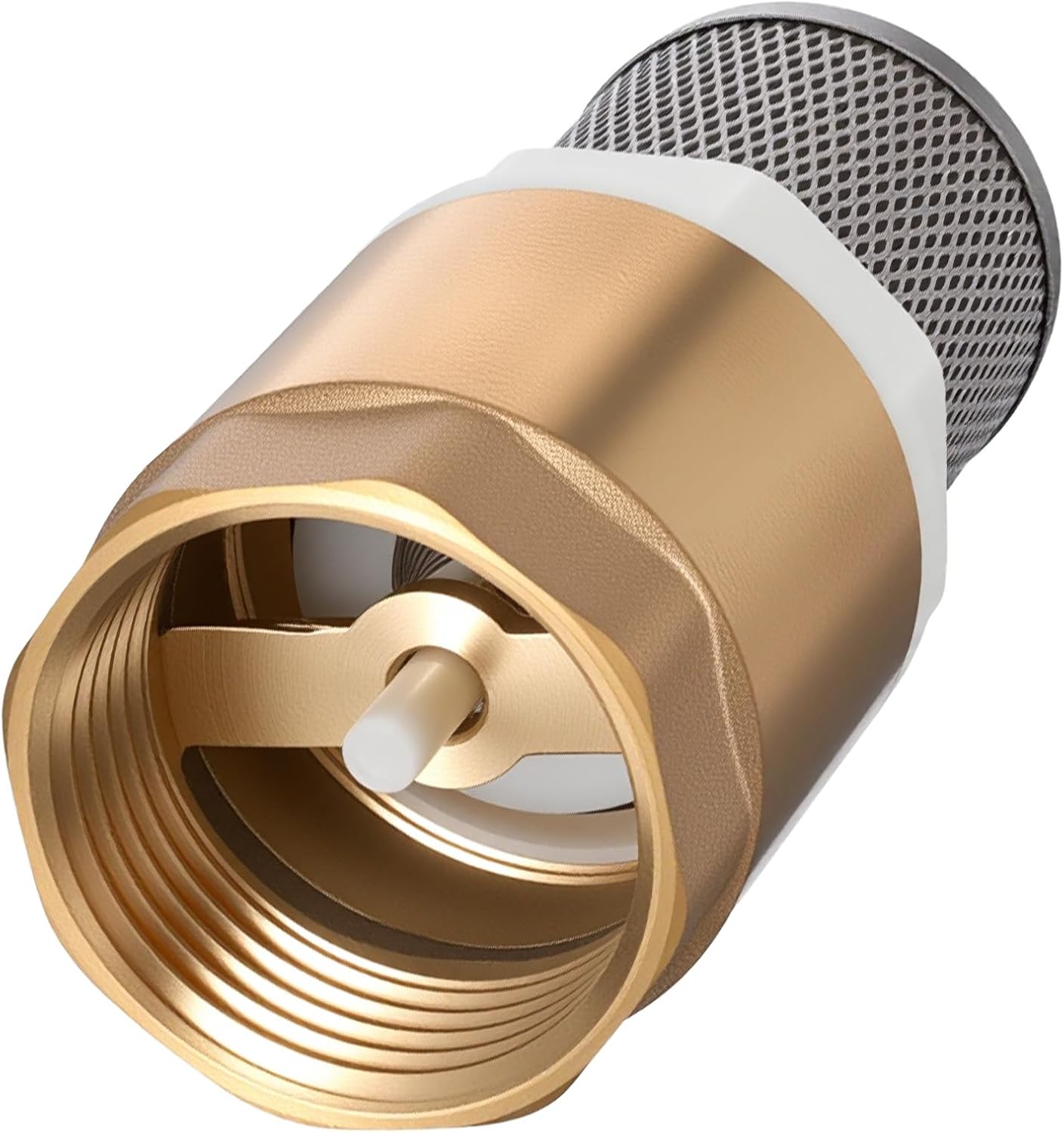 1" Foot Valve, Brass Heavy Duty Check Valve with Filter One Way Valves Female Connection Backflow Preventer Bottom Valves for Water Pump, Wells, Irrigation