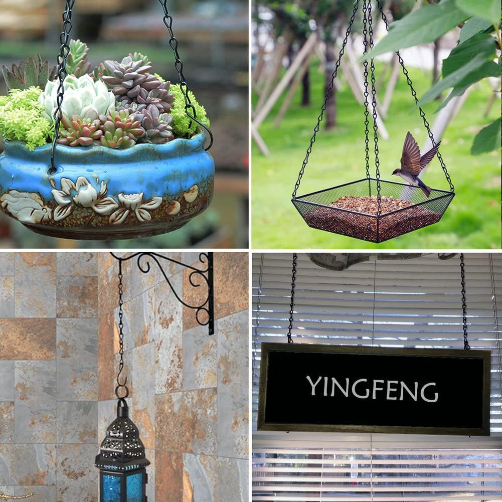 10 Pack 9.5 Inch Black Hanging Chains, Garden Plant Hangers for Hanging Bird Feeders, Billboards, Chalkboards, Basket, Planters, Lanterns, Wind Chimes and Decorative Ornaments Etc.