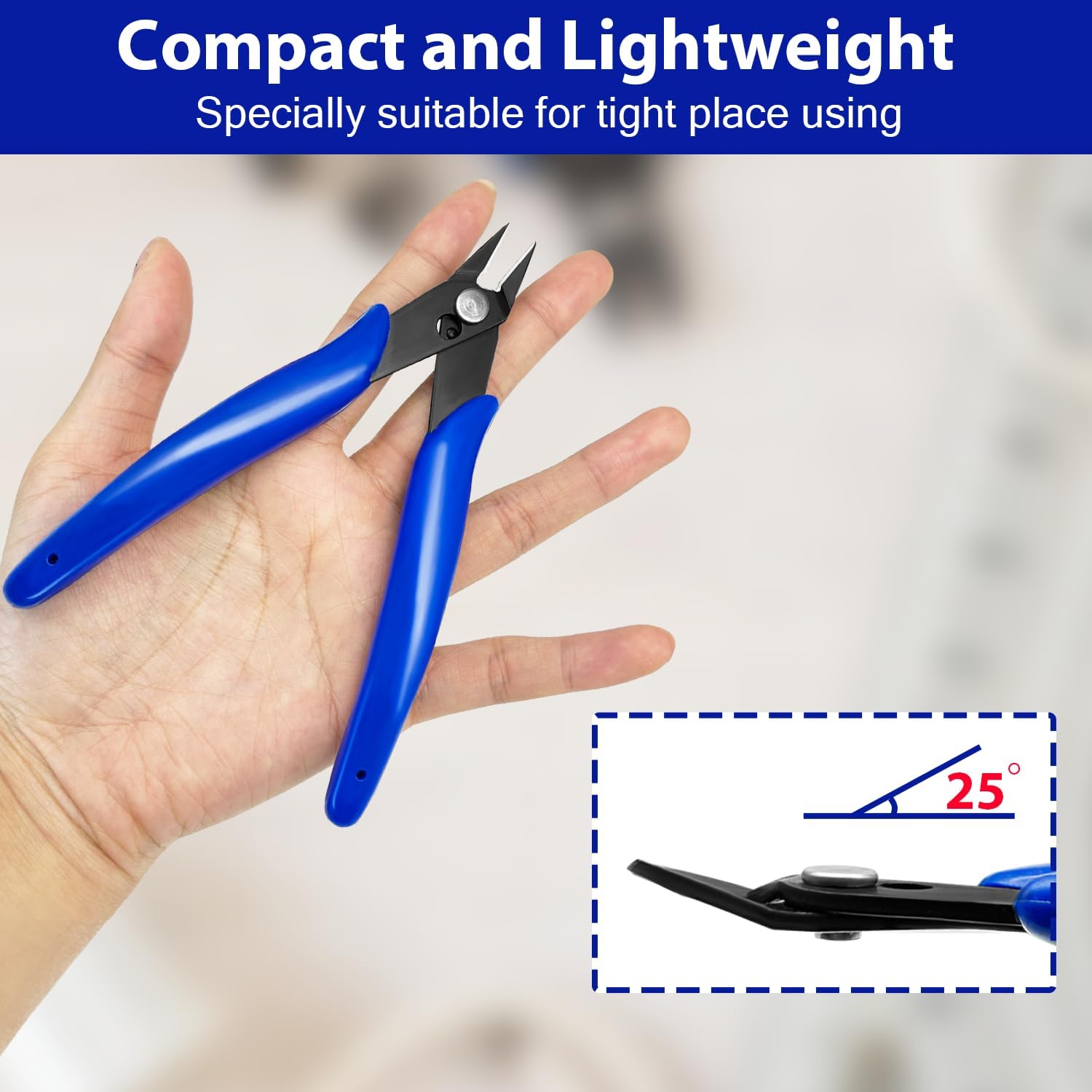 2 Pack Wire Cutters Set, 6" and 5" Ultra Sharp Flush Cutters, Carbon Steel Wire Cutters for Crafting, Electronics, 3D Prints, Jewelry Making, Model Sprue, Zip Ties 6"+ 5", Blue, 2 Pack