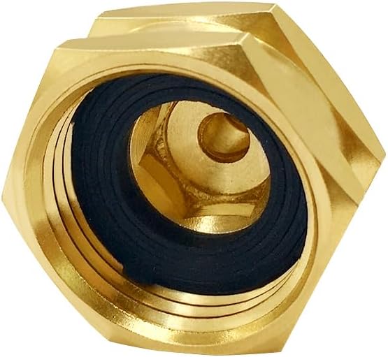 Brass US Standard Faucet Adapter Convert 3/4" GHT Female Garden Hose Thread to 1/4" OD Compression Tubing Adapter Pack of 2
