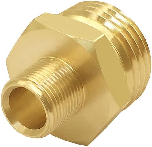 2PCS 3/4 GHT Male to 3/8 Compression Male Thread Adapter Pipe Fitting, Brass Reducer Faucet Connector Water Hose Adapter, Supply Line to Garden Hose Adapter for RV Kitchen Bathroom Plumbing