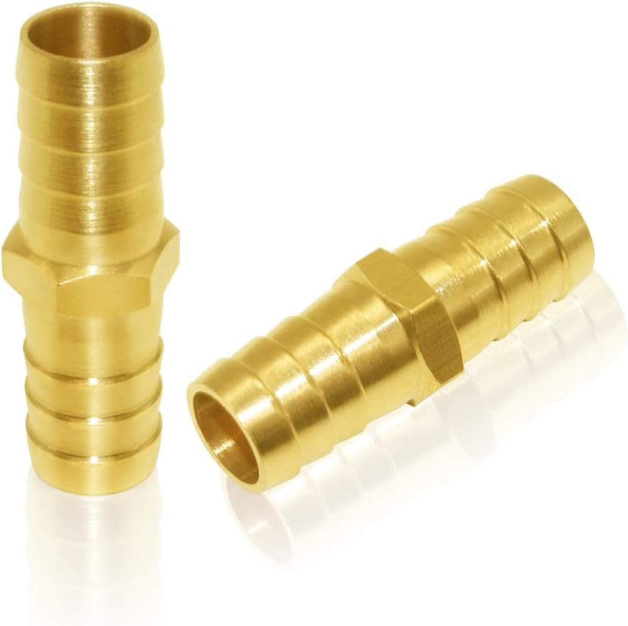 3PCS Solid Brass 5/8" Hose Repair Connectors with Stainless Steel Clamps Small Garden Water Hose End Parts Repair Kit Fitting