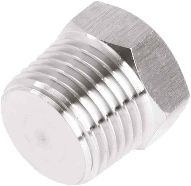 4Pcs Stainless Steel Outer Hex Thread Socket Pipe Plug Fitting 1/4" NPT Male