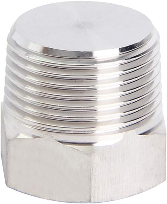 4Pcs Stainless Steel Outer Hex Thread Socket Pipe Plug Fitting 1/4" NPT Male