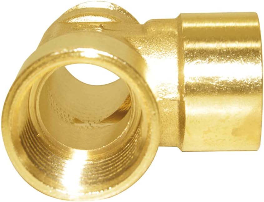 Brass Pipe Fitting Barstock Tee 3 Way NPT 1/2" Female x 1/2" Female x 1/2" Male Hose Fitting