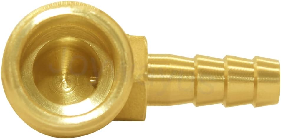 Brass Hose Fitting,90 Degree Elbow,1/4" Barb x 3/8" NPT Male Pipe Water/Fuel/Air Pack of 2