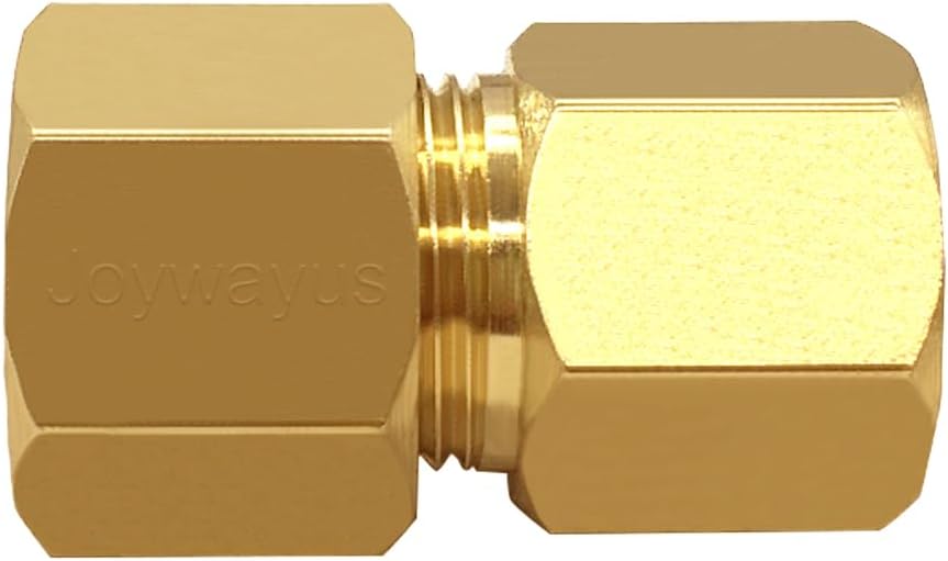 Brass Compression Tube Pipe Fitting 3/8" Tube OD Compression x 1/4" NPT Female Union Connector Pack of 2