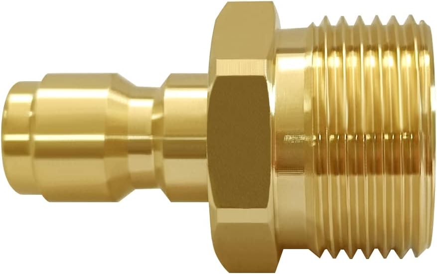 Pressure Washer Coupler M22-14mm Male Thread to 1/4" Quick Connector Plug Fitting for High Pressure Water Gun Hose 4500PSI