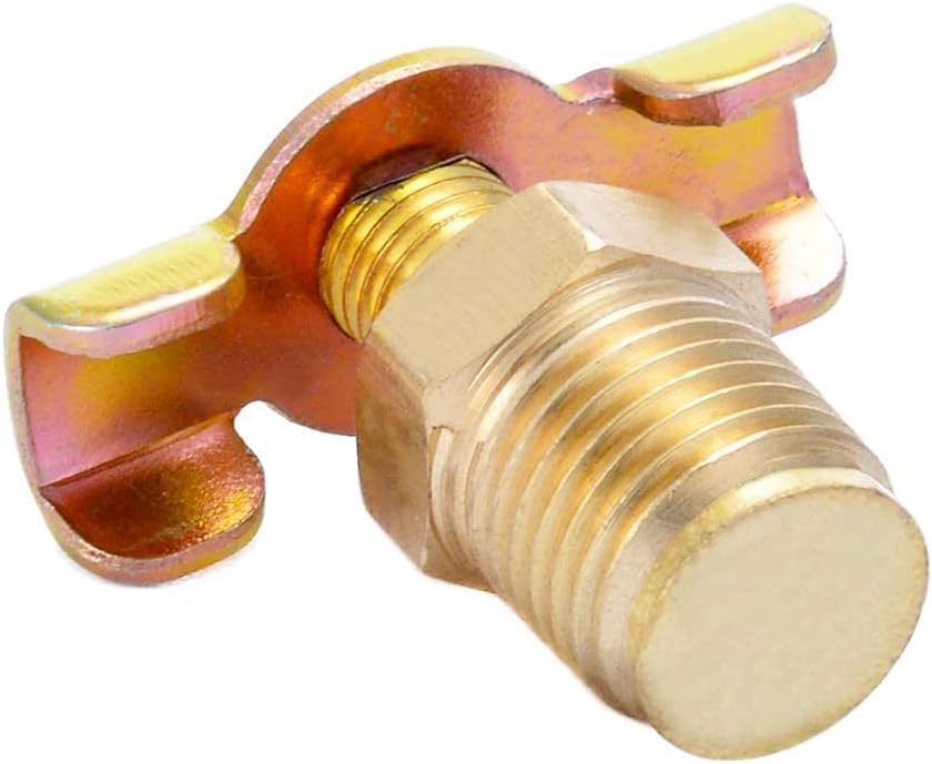 Brass Wing Style Drain Cock 1/4" NPT Male External Drain Switch Air Hose Fitting With Handle Pack of 2