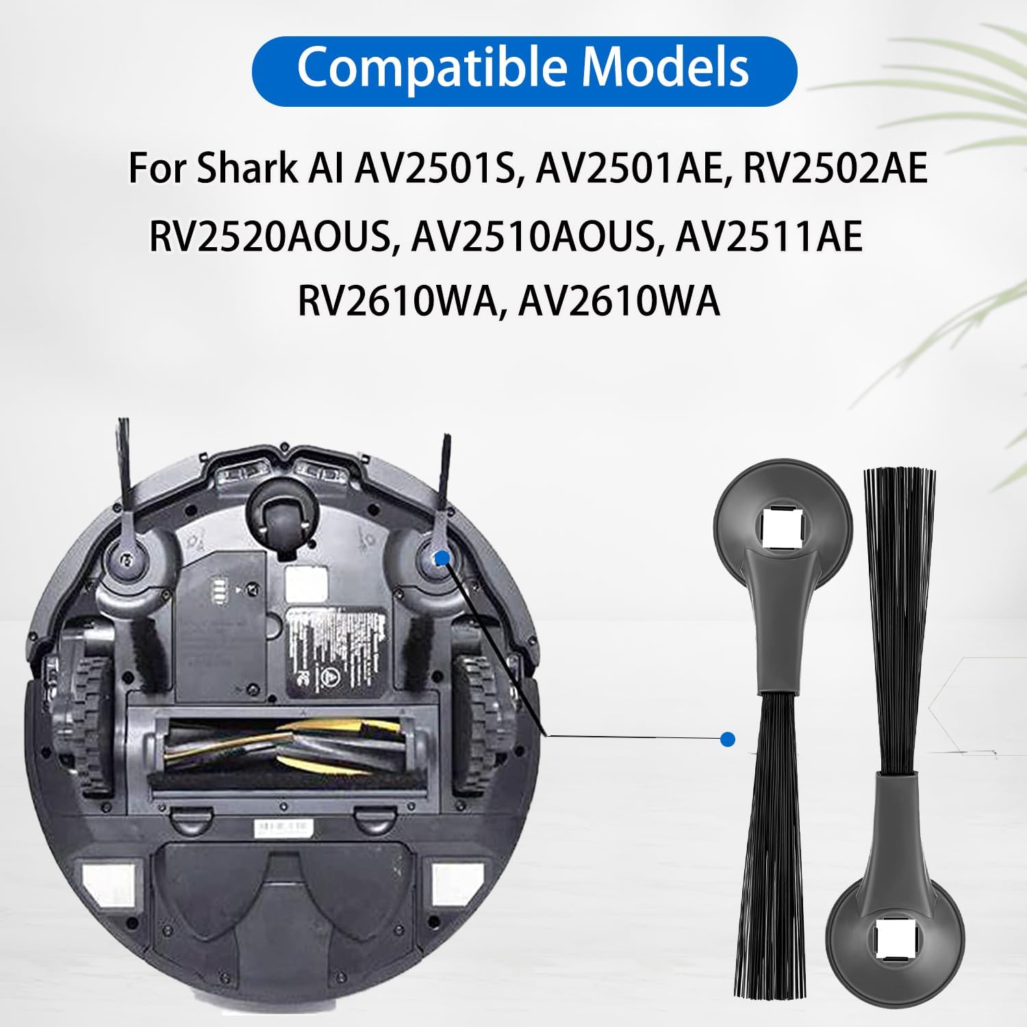 Side Brush for Shark AI AV2501S, AV2501AE, RV2502AE, RV2520AOUS, AV2510AOUS, RV2610WA, AV2610WA, RV2820ZE Robotic Vacuum Cleaner Replacement Parts Accessories - 10 Pack