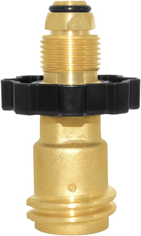 Universal Propane Tank Adapter Converts POL to QCC1 / Type 1,Brass Valve Control Safety Device Propane Hose Adapter with Wrench,Old to New Connection Type