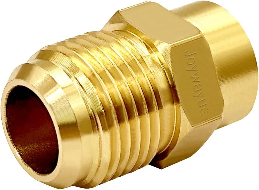 Brass Flare Tube Fitting Coupling Gas Adapter 3/8" Flare Female x 5/8" Flare Male Pipe Connector