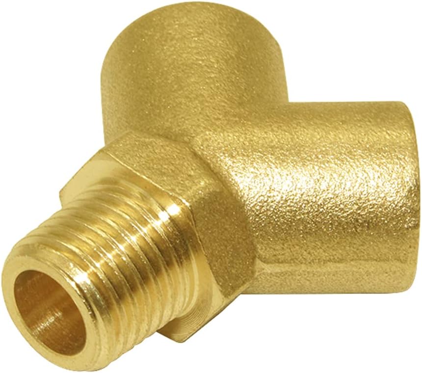 Brass Pipe Fitting Y-shaped 1/4" NPT Female x 1/4" NPT Female x 1/4" NPT Male Connector 3-way Fitting Coupler Adapter Pack of 2