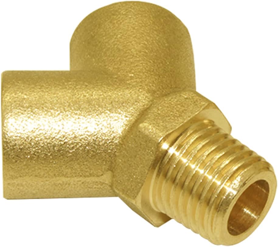 Brass Pipe Fitting Y-shaped 1/4" NPT Female x 1/4" NPT Female x 1/4" NPT Male Connector 3-way Fitting Coupler Adapter Pack of 2