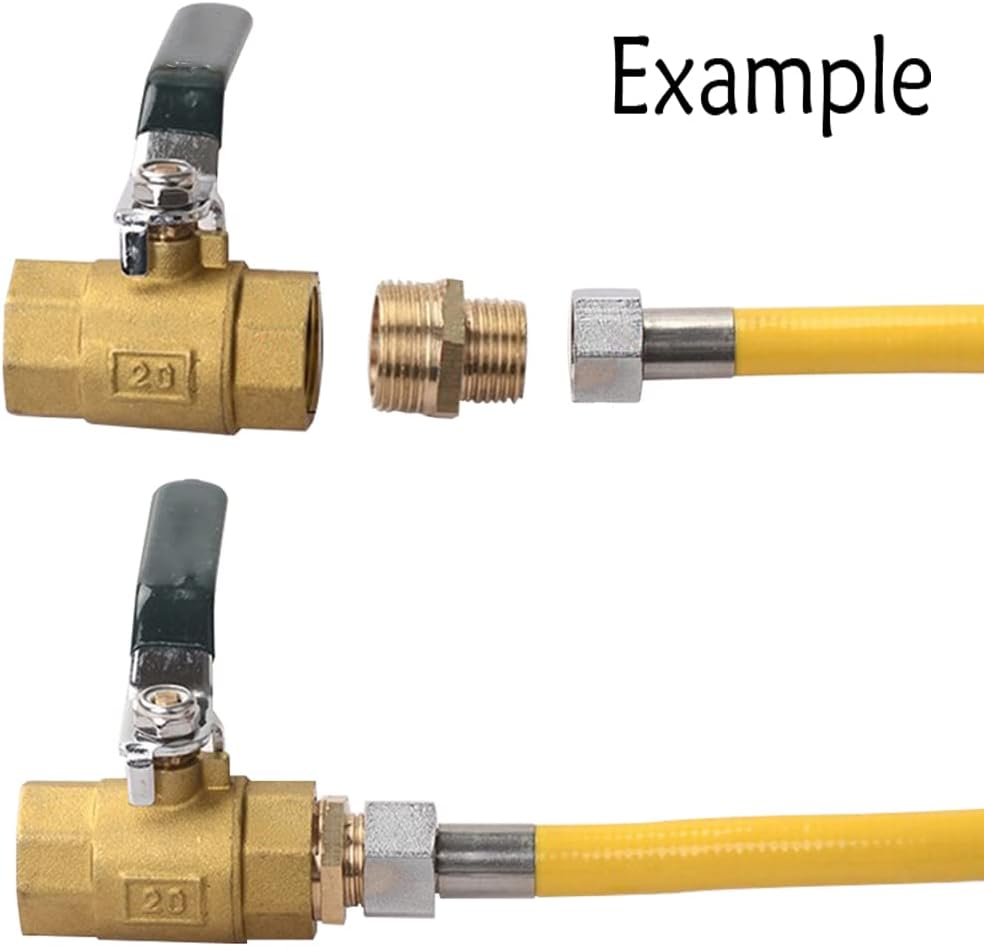 3/4" GHT Male x 1/2" NPT Male Brass Pipe Fittings Hex Nipple Adapter Pack of 2