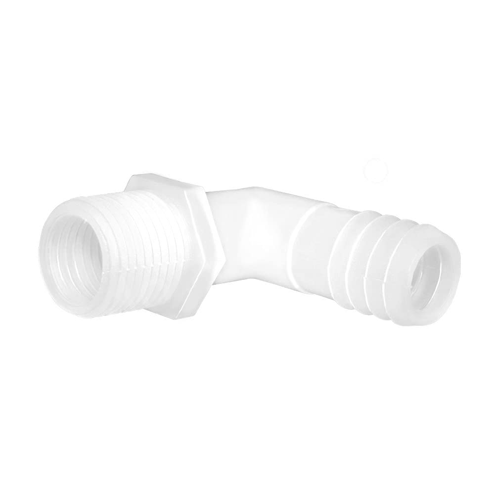 Plastic Hose Barb Fittings 90°Elbow 3/8" Hose Barb x 1/2" Male NPT Barbed Adapter Pipe Connectors Joint Splicer Mender Adapter Union Pack of 5