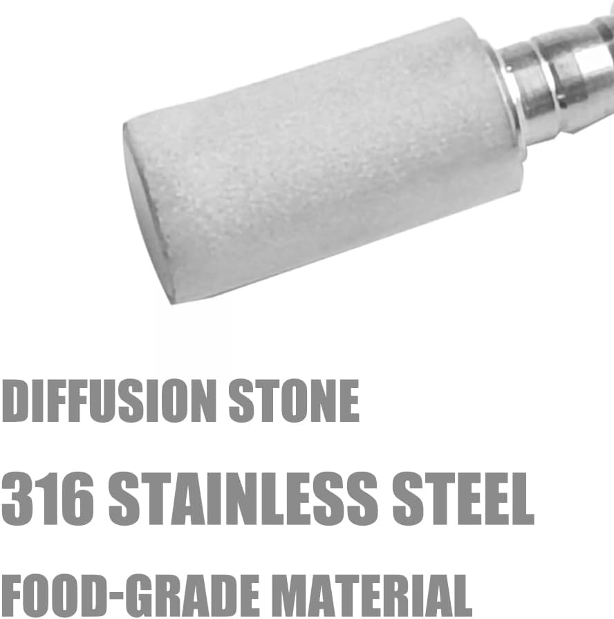 Aeration Stone 0.5 Micron 316 Stainless Steel Oxygenation Diffusion Stone 3/8" Barb for Home brewing Wine Beer Soda