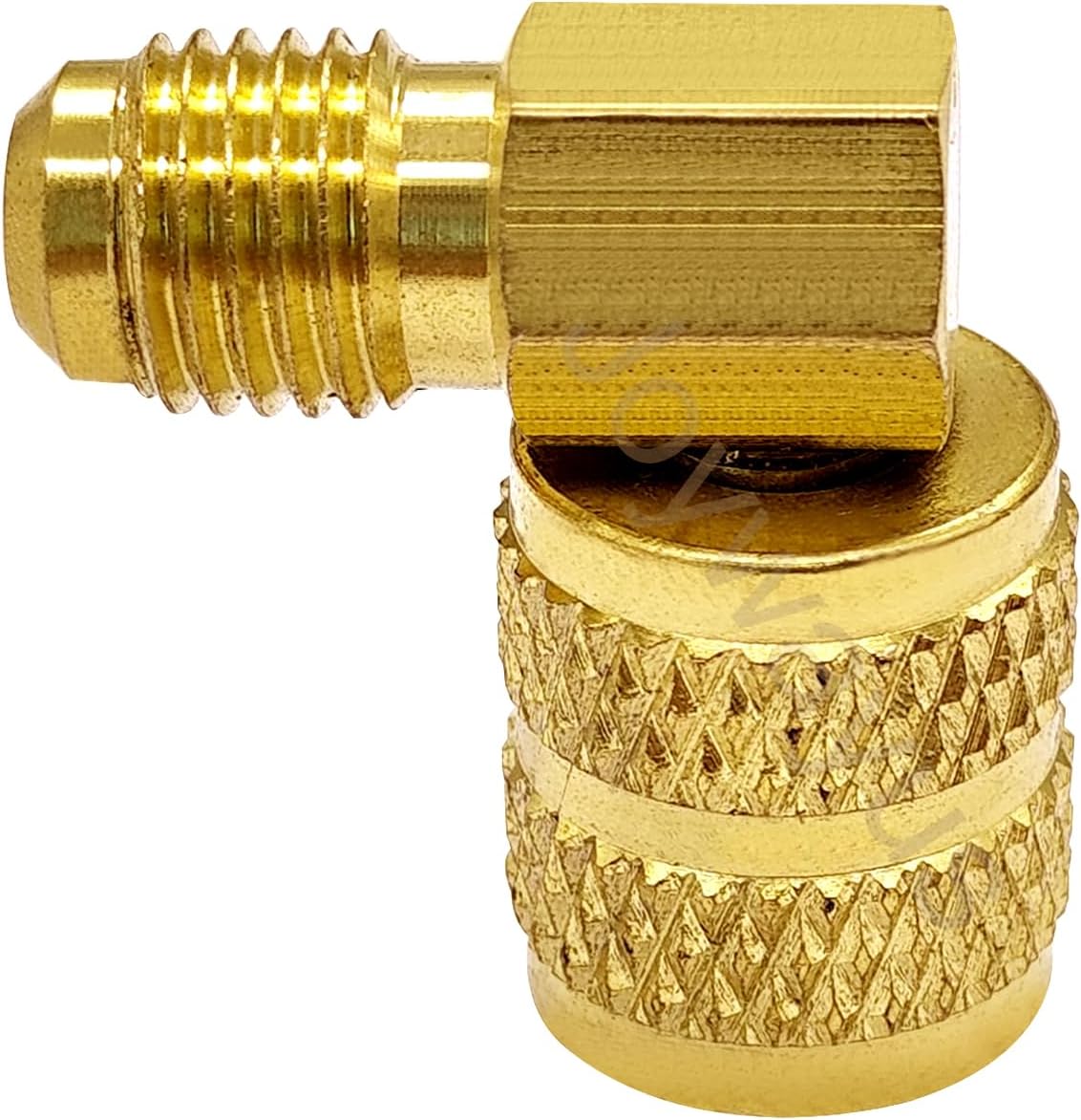 1/4" SAE Male to 5/16" SAE Female Flare Swivel Port 90 Degrees Elbow Adapter for R410A Mini Split HVAC System Pack of 2