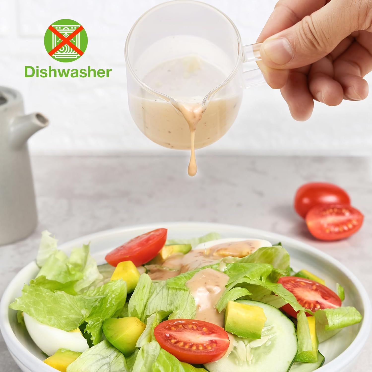 2 Pack Measuring Cups, 75ML Espresso Cups with Handle, Espresso Shot Glasses with V-Shaped Mouth, Clear Accessories, Milk Frothing Pitcher | with Handle, with V-Shaped Mouth, Accessories