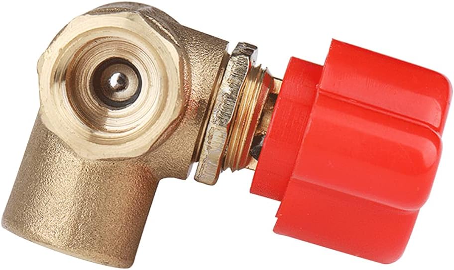 3-Way L-Port 1/4"NPT Female Brass Ball Valve Anti-Rust Forged Brass Shut Off Valve Fitting with Red Plastic Handle