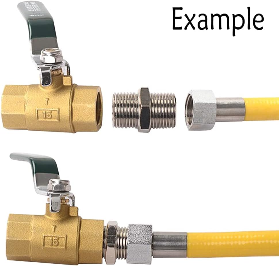 Hex Nipple 1/8"NPT Male x 1/8"NPT Male Threaded Stainless Steel 304 Threaded Nipple Pipe Fittings for Brew Kit Home Piping Pack of 5
