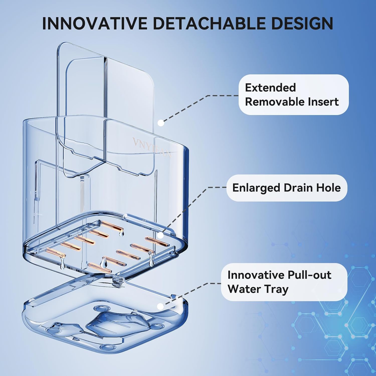 Toothbrush Holders for Bathrooms, 3 Slots Detachable Electric Toothbrush Holder Wall Mounted with Divider, Removable Tooth Brush and Toothpaste Holder Organizer for Bathroom/Kitchen/Office