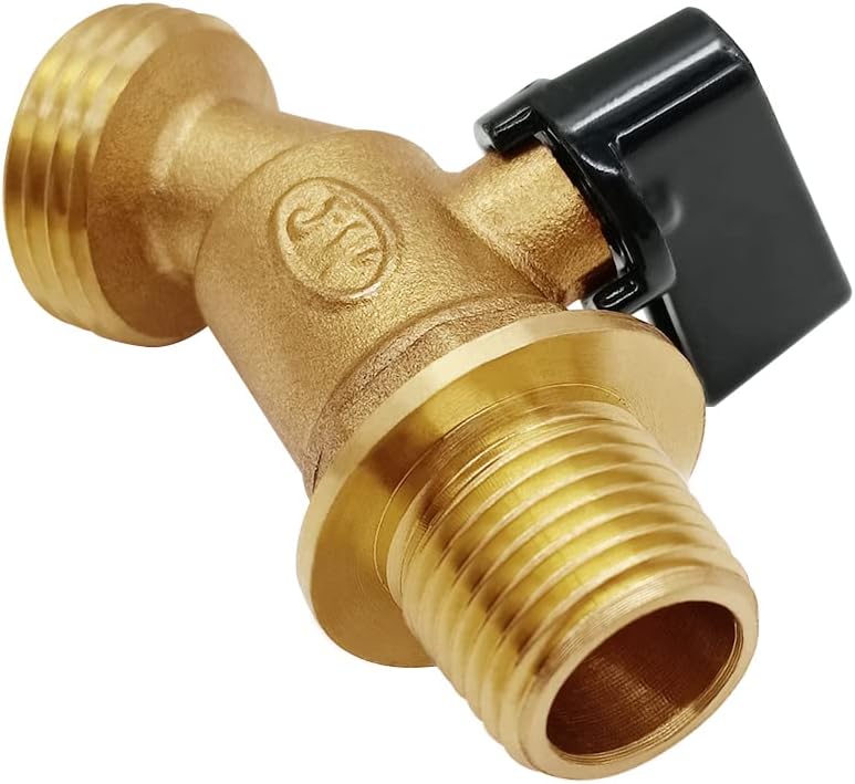 Brass Outdoor Spigot Hose Bibb Valve 1/2" Male NPT Inlet x 3/4" Male GHT Threaded Garden Hose Outlet Connector
