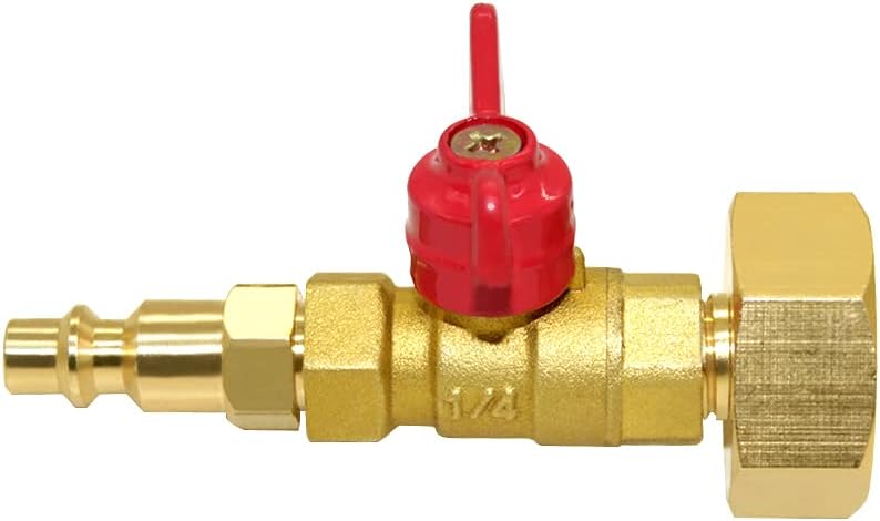 Brass Winterize Blowout Adapter Kit 1/4" Male Quick Connect to 3/4" Male or Female GHT Thread with Ball Valve Fitting Pack of 2