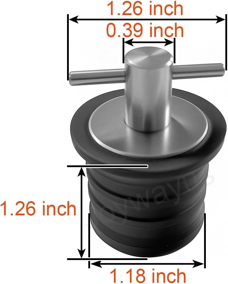 Rubber Drain Plug T Handle Twist Plugs for Boat Drains