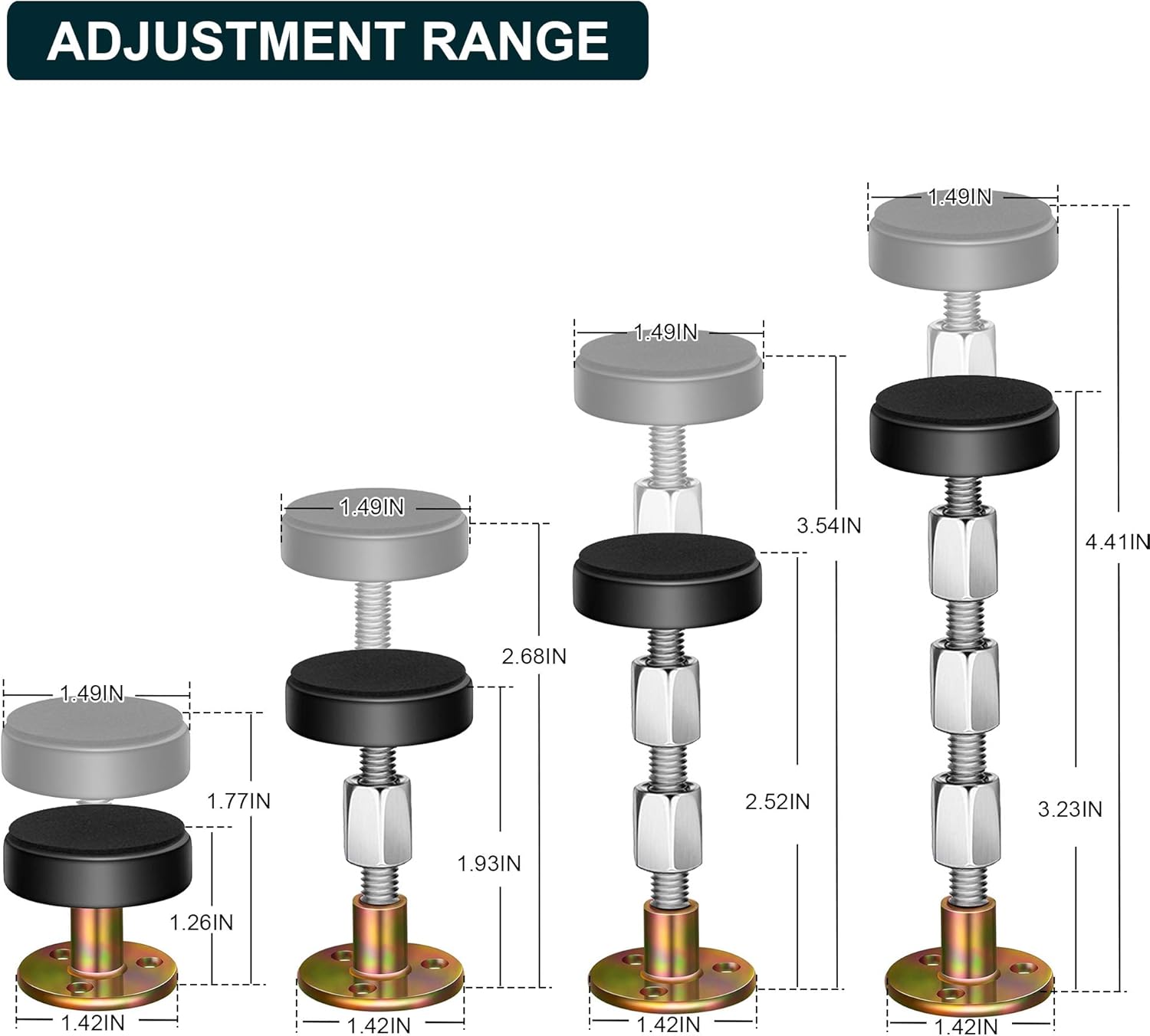 Adjustable Threaded Bed Frame Anti-Shake Tool, Headboard Stoppers, Bedside Headboards Prevent loosening Anti-Shake Fixer, Easy Install 30-112mm
