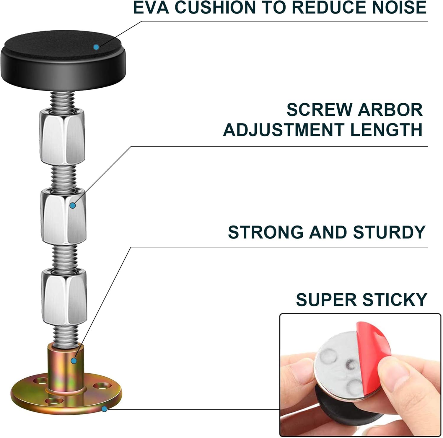 Adjustable Threaded Bed Frame Anti-Shake Tool, Headboard Stoppers, Bedside Headboards Prevent loosening Anti-Shake Fixer, Easy Install 30-112mm