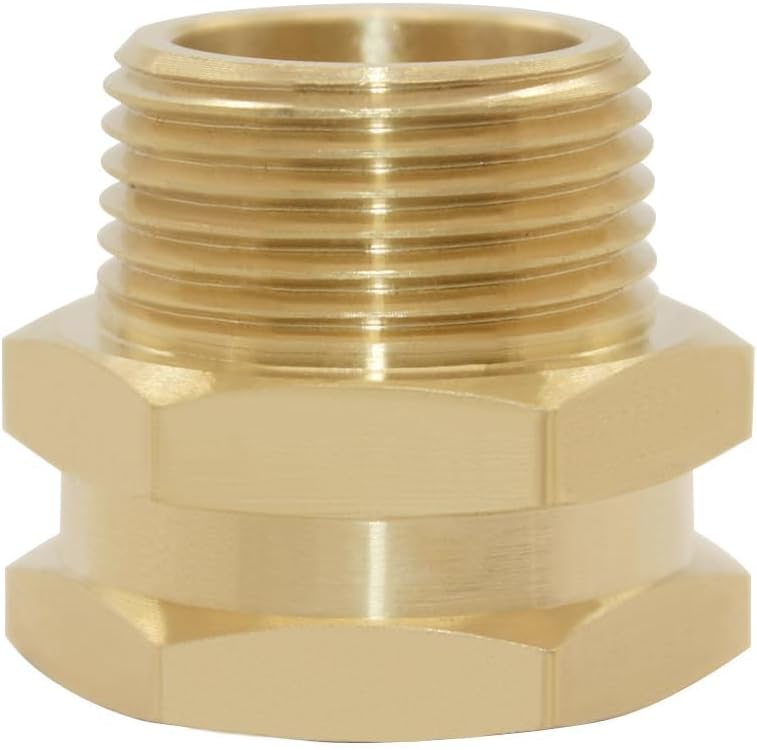 3/4" Female GHT Thread x 3/4" Male NPT Thread Brass Pipe Fittings Adapter Pack of 4