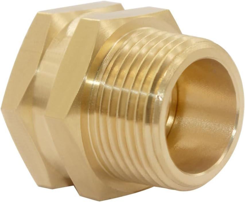 3/4" Female GHT Thread x 3/4" Male NPT Thread Brass Pipe Fittings Adapter Pack of 4