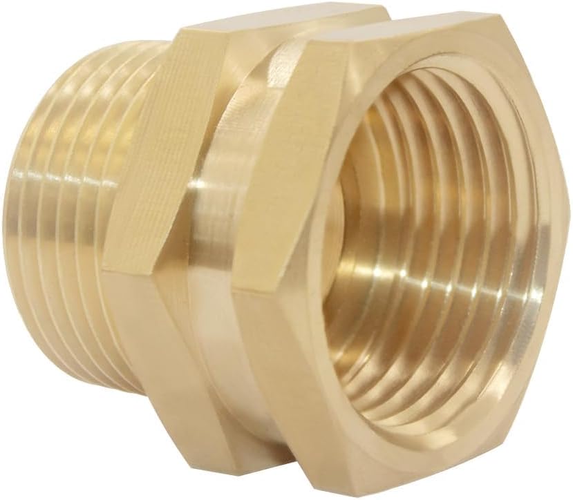 3/4" Female GHT Thread x 3/4" Male NPT Thread Brass Pipe Fittings Adapter Pack of 4