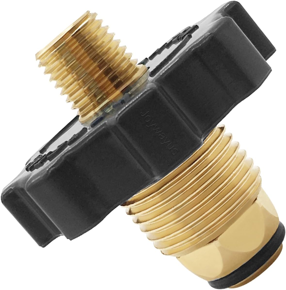 Brass Soft Nose POL Propane Gas LP Tank Adapter with 1/4" NPT Male Fitting and 3/8" Flare Male Adapter Full Flow for Regulator Hose