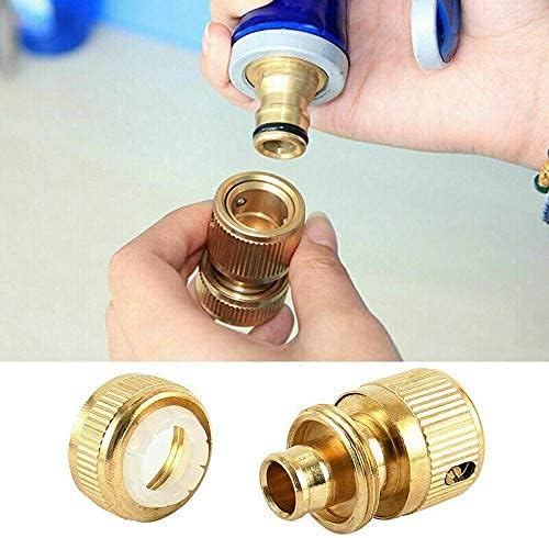 1/2" ID Hose Solid Brass Fitting Closed Flow Garden Tools Quick Repair Damaged Leaky Adapter Garden Water Irrigation Quick Connector Pack of 2