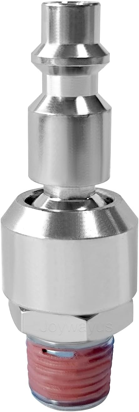 4PCS 1/4" NPT Male Thread Air Plug Pre-coated Sealant Industrial Swivel Coupler Steel Chrome Plating Construction