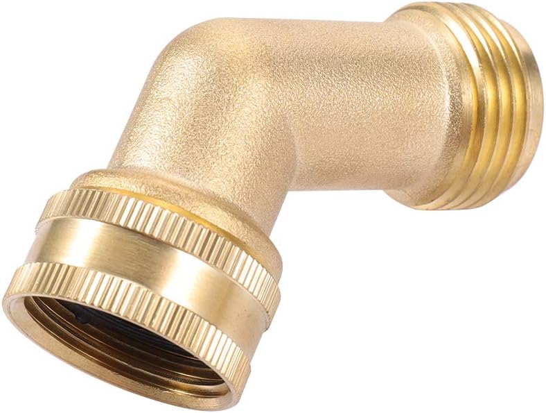 Brass Garden Hose Elbow Connector 45 Degree Hose Elbow Fitting Quick Swivel Connect 3/4" Garden Hose Thread 2pcs with Extra 6 Pressure Washer