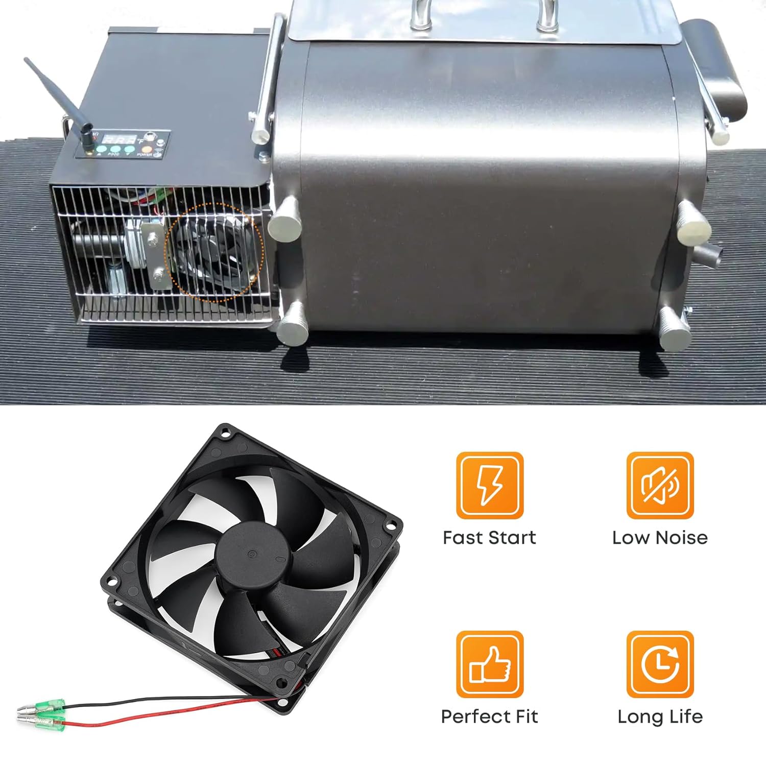 12V Fan Replacement Kit for Green Mountain Davy Crockett and Trek Grill, Combustion Fan for GMG Parts P-1011