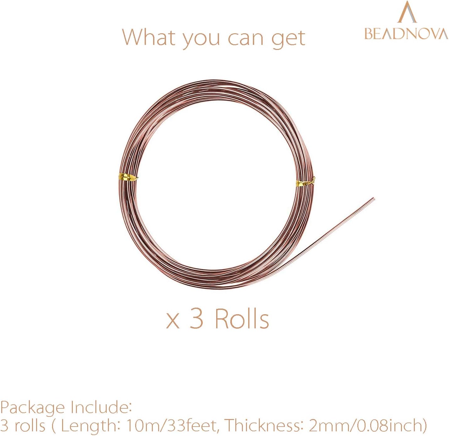 Plant Training Wire 98 Feet Copper Bonsai Tree Aluminium Plant Wire for Training Indoor and Outdoor Copper, 2mm, 30m