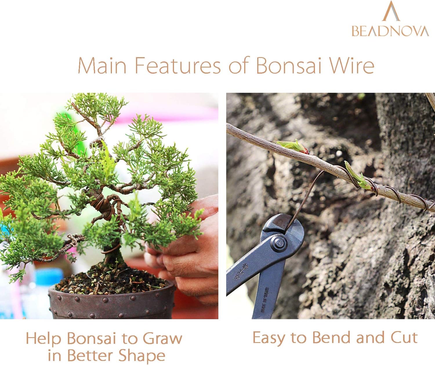 Plant Training Wire 98 Feet Copper Bonsai Tree Aluminium Plant Wire for Training Indoor and Outdoor Copper, 2mm, 30m