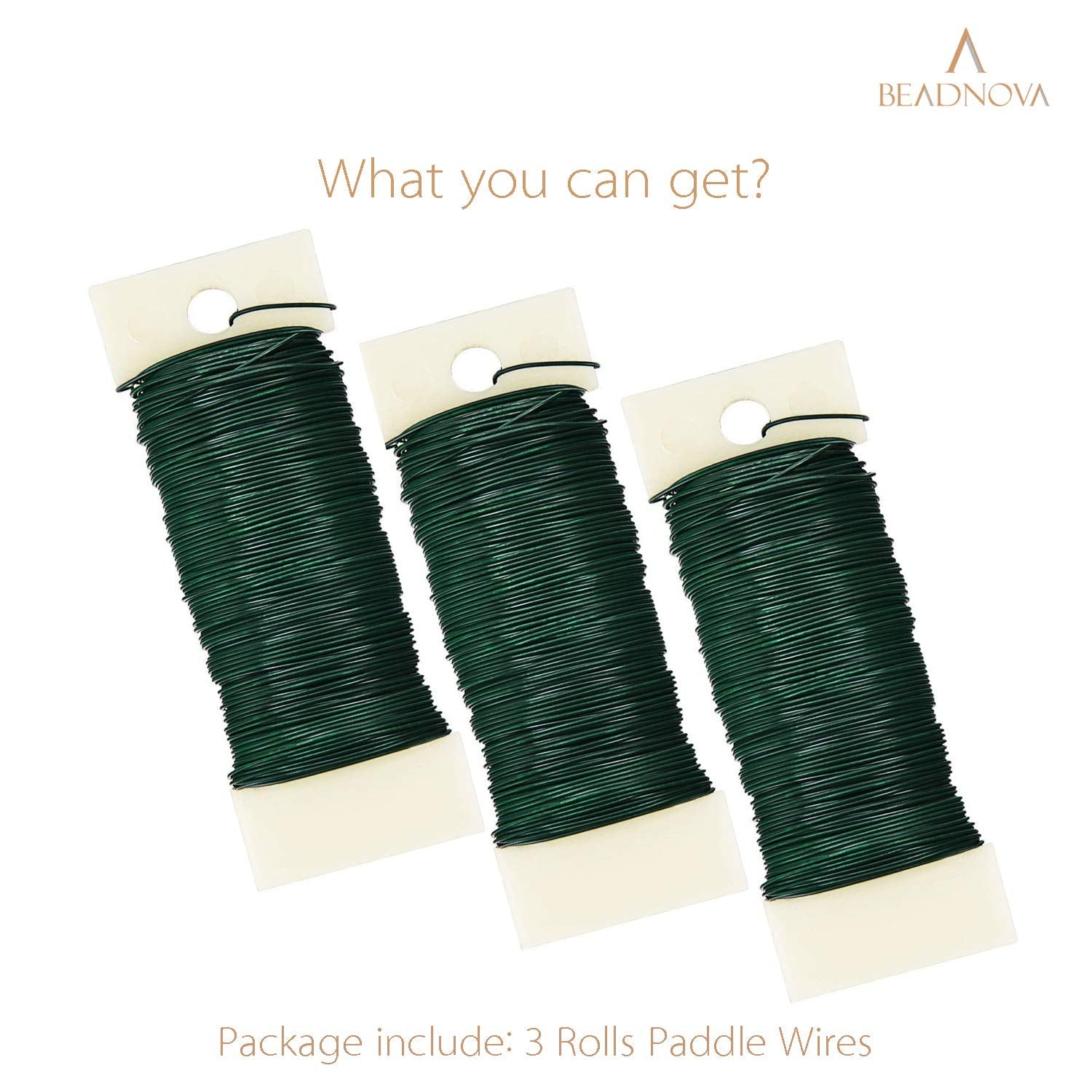 Floral Wire 114 Yards 22 Gauge Paddle Wire for Wreath Making Craft Florist Floral Flower Arrangements Garland