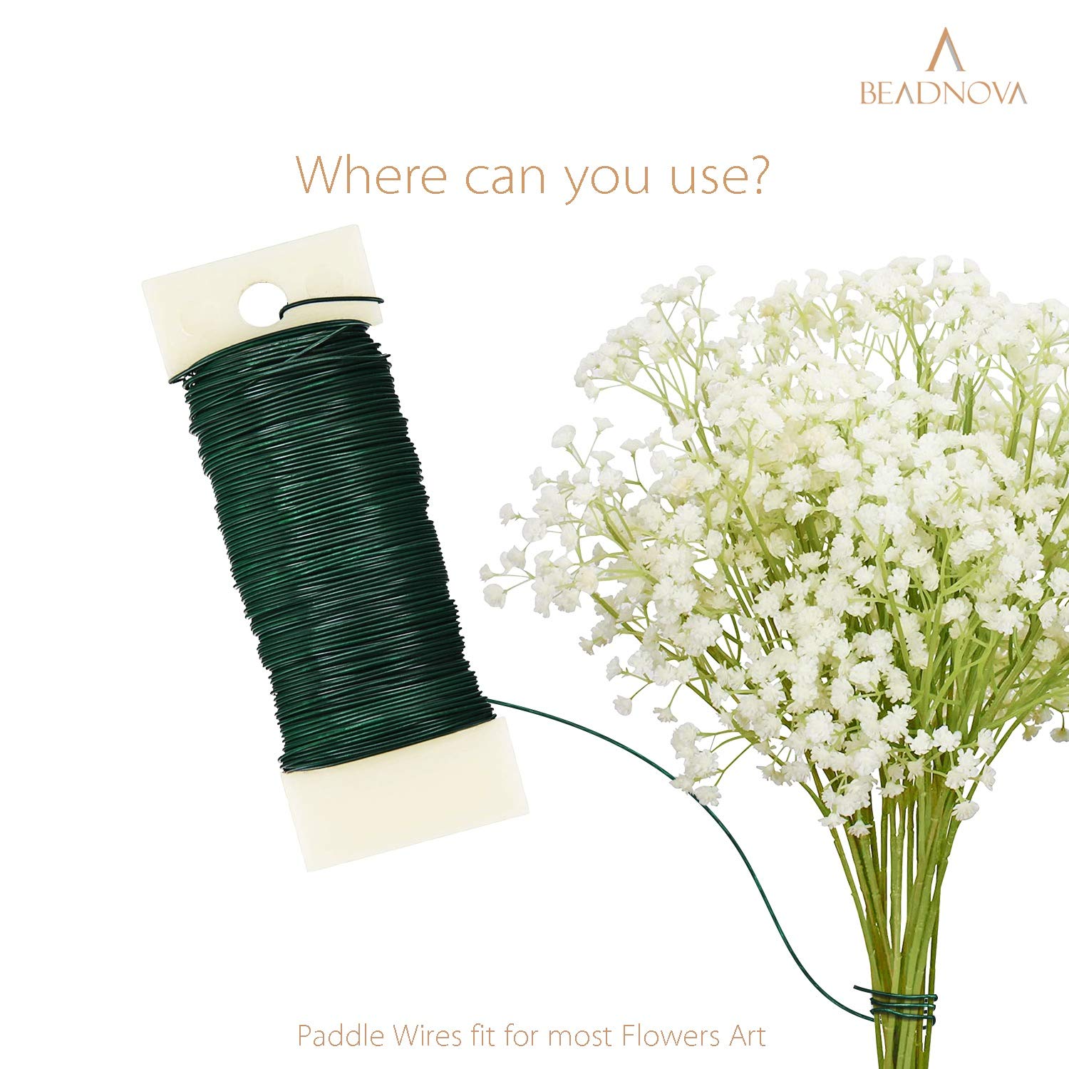 Floral Wire 114 Yards 22 Gauge Paddle Wire for Wreath Making Craft Florist Floral Flower Arrangements Garland