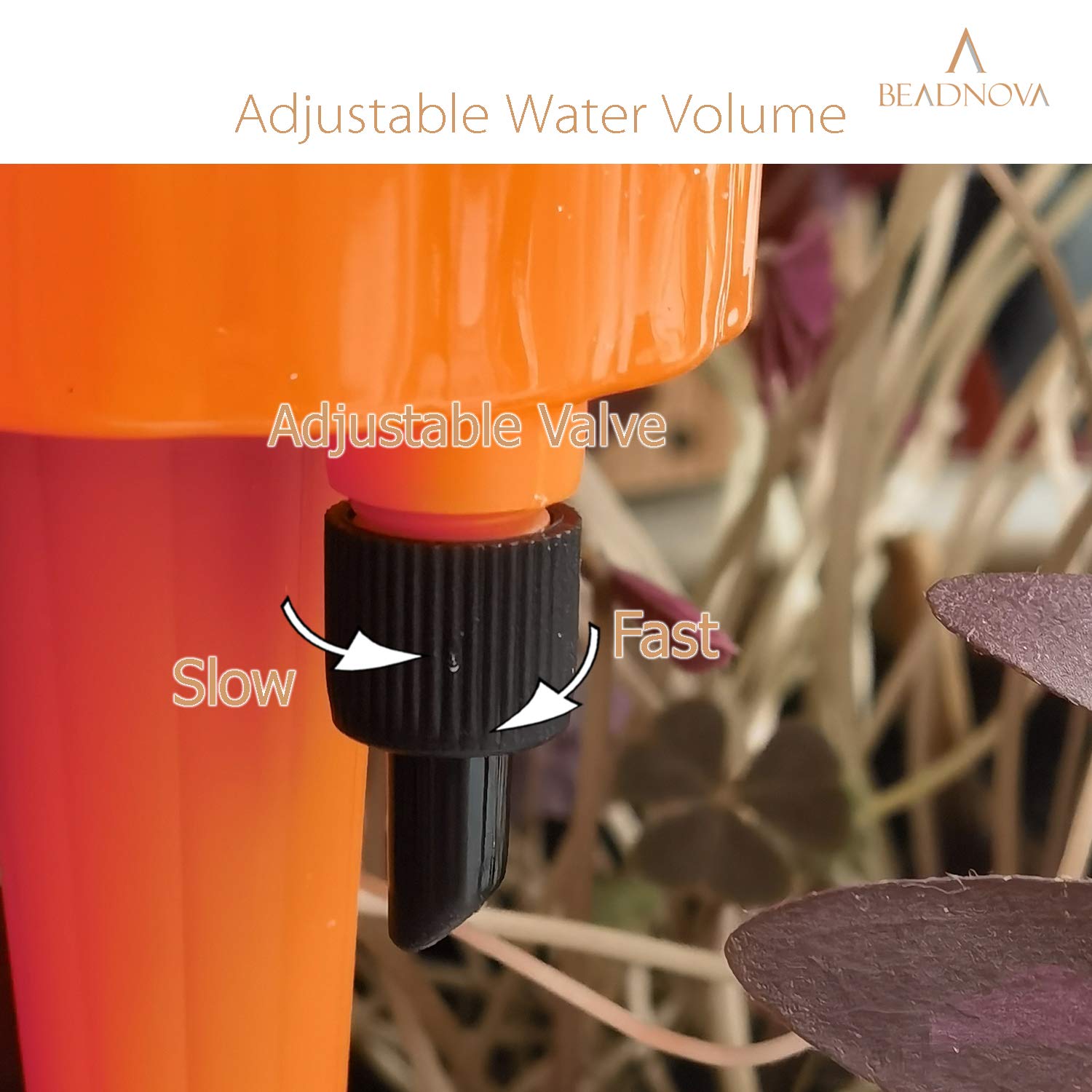 Plant Self Watering Spikes Automatic Irrigation Equipment Adjustable Self Watering Spikes for Plants with Slow Release Control Valve Orange Blue Green, 6pcs