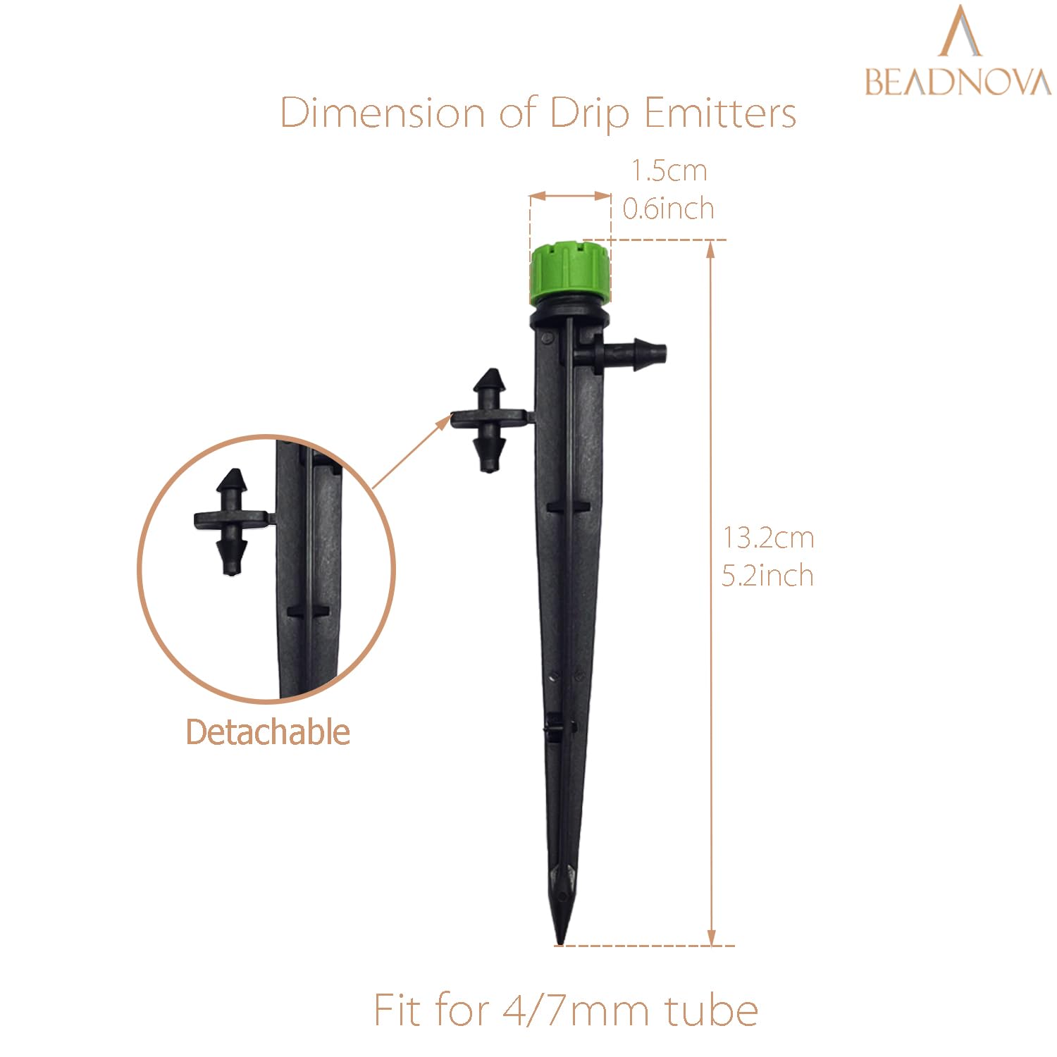 Irrigation Drippers 50pcs Drip Emitters for 1/4 Inch Irrigation Sprinkler 360 Degree Micro Sprinkler Adjustable Drip Heads Drippers for Garden Patio Lawn