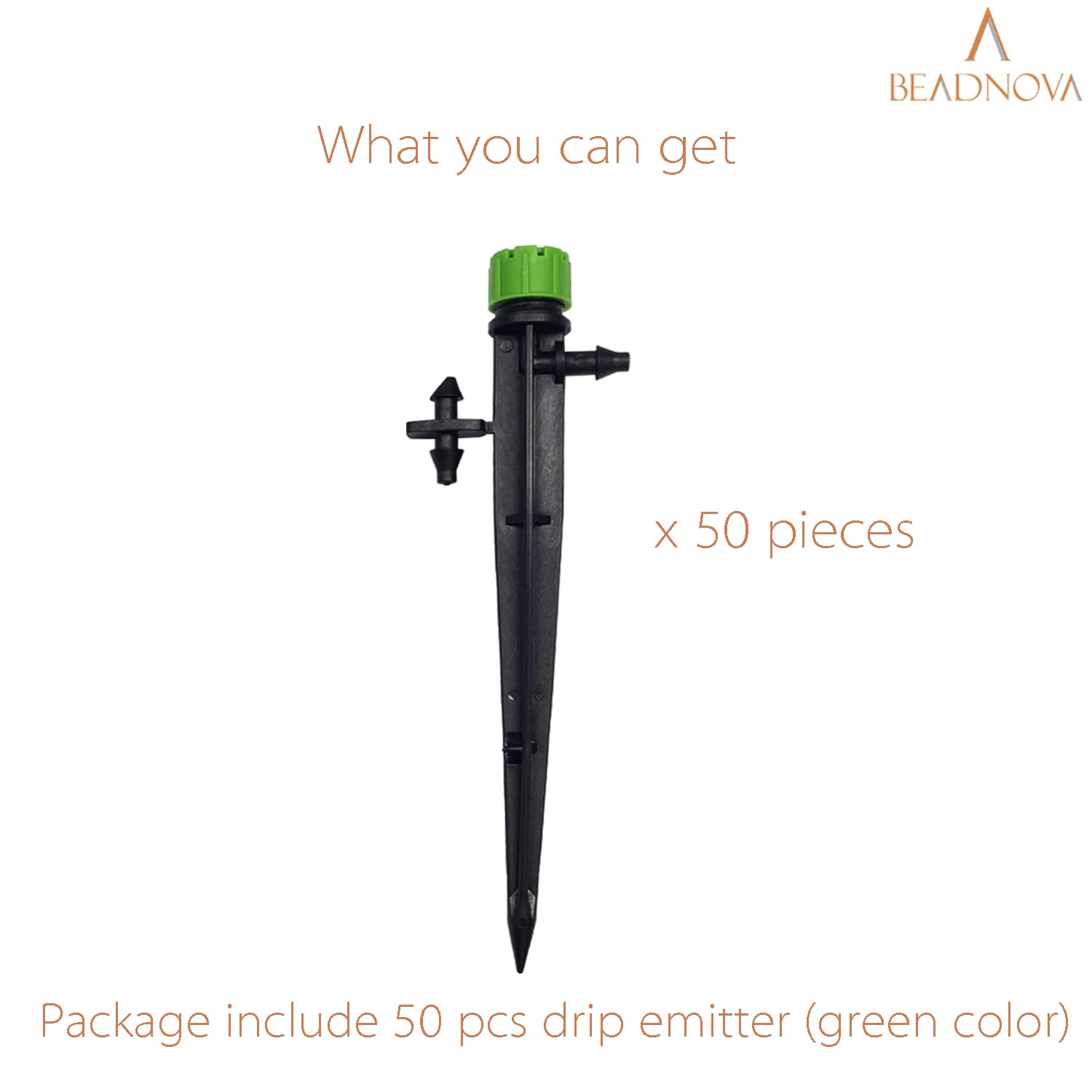 Irrigation Drippers 50pcs Drip Emitters for 1/4 Inch Irrigation Sprinkler 360 Degree Micro Sprinkler Adjustable Drip Heads Drippers for Garden Patio Lawn