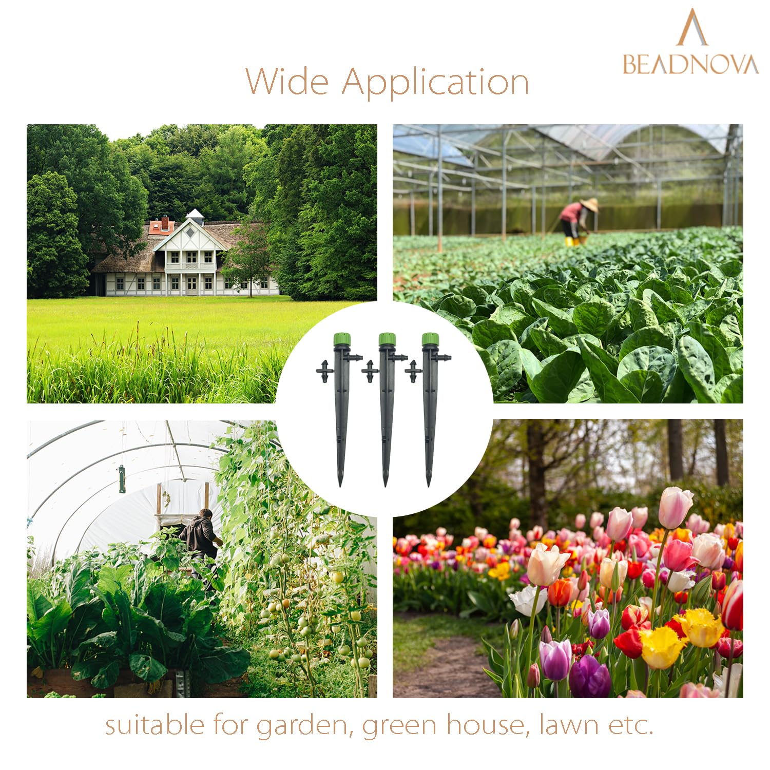 Irrigation Drippers 50pcs Drip Emitters for 1/4 Inch Irrigation Sprinkler 360 Degree Micro Sprinkler Adjustable Drip Heads Drippers for Garden Patio Lawn